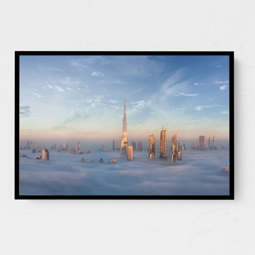 Dubai Sinking in Fog Wall Art